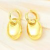 Oval Brass Hoop Earrings for Women EJEW-U057-06A-01G-1