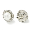 Brass Micro Pave Clear Cubic Zirconia Stud Earrings EJEW-H014-03P-2