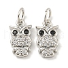 Rack Plating Brass Micro Pave Clear Cubic Zirconia Pendants KK-B093-02E-P-1