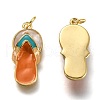 Brass Enamel Pendants KK-B026-25G-2