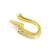 Clear Cubic Zirconia Lightning Bolt Clip on Nose Rings AJEW-F059-06G-3