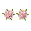 304 Stainless Steel Flower Stud Earrings EJEW-MZ00457-04-2