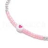 Brass Round Beads Braided Bead Bracelets for Women BJEW-JB11718-03-3