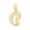 Brass Micro Pave Cubic Zirconia Pendants KK-Z102-18G-1