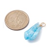 Electroplated Natural Quartz Crystal Dyed Pendants PALLOY-JF02325-03-2