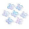 Baking Painted Transparent Glass Bead Caps DGLA-N014-04B-1