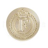 Golden Tone Crown Initial Wax Seal Brass Stamp Heads AJEW-A065-01F-1