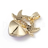 Real 18K Gold Plated Rack Plating Brass Micro Pave Cubic Zirconia Pendants KK-C015-03G-11-3