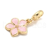 Rack Plating Alloy Enamel Flower European Dangle Charms FIND-B034-55G-3