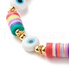 Handmade Polymer Clay Heishi Beads Stretch Bracelet BJEW-JB07306-5