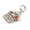 Anti-Tarnish Rhodium Plated 925 Sterling Silver Enamel Christmas European Dangle Charms STER-Z010-02P-01A-2
