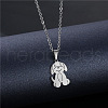 Dog Stainless Steel Pendant Necklaces PW-WGEE715-01-2