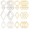 SUNNYCLUE 32Pcs 8 Styles 201 Stainless Steel Connector Charms STAS-SC0005-06-1