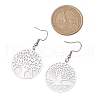 201 Stainless Steel Filigree Dangle Earrings for Women EJEW-JE06203-3