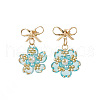 Flower Handmade Glass Seed Beads Dangle Stud Earrings EJEW-MZ00471-05-2