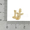 Brass Crystal Rhinestone Letter Links Connector Charms KK-S395-06G-U-3