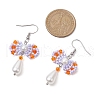 Handmade Glass Seed & Acrylic Beads Bowknot Dangle Earrings EJEW-MZ00298-05-3