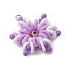 Handmade Polymer Clay and Snowflake Lampwork and Glass Round Pendants PALLOY-MZ00639-01-3