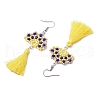 Handmade Glass Seed Beads Fan Dangle Earrings EJEW-MZ00292-02-4