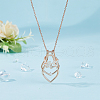 FIBLOOM 1Pc Stainless Steel Teardrop Pendant Necklaces NJEW-FI0001-61G-5