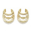 Brass Micro Pave Clear Cubic Zirconia Cuff Earrings EJEW-S201-237G-NR-3