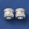 Rack Plating Brass Pave Clear Cubic Zirconia European Beads KK-M285-25S-2