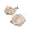 Raw Rough Natural Druzy Agate Pendants G-H084-07P-01-2