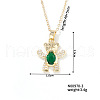Brass Emerald Rhinestone Cute Bear Pendant Necklaces for Women ME0336-3-1