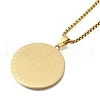 Constellation 304 Stainless Steel Box Chain Sun Pendant Necklaces NJEW-S003-01G-2