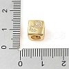 Brass Micro Pave Clear Cubic Zirconia European Beads KK-K368-01G-10-3