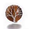 Adjustable Natural Tiger Eye Finger Rings RJEW-L090-A06-2