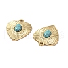 PVD Vacuum Plating 201 Stainless Steel Natural Turquoise Pendants STAS-C064-VC1017-3
