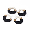 Opaque Resin & Walnut Wood Pendants RESI-M027-03I-3