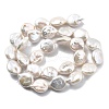 Natural Baroque Keshi Pearl Beads Strands PEAR-B004-16F-02A-02-4