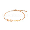 Simple Stainless Steel Mama Link Chain Bracelets for Mother's Day QW8429-12-1
