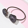 Natural Amethyst Beads Cuff Bangles BJEW-Q070-02R-02-3