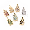 Brass Cubic Zirconia Pendants ZIRC-K089-14G-2