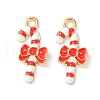 Christmas Alloy Enamel Pendants X-ENAM-D047-17G-05-2