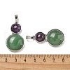 Natural Green Aventurine & Natural Amethyst Pendants G-G147-06P-05-3