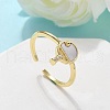 Brass Micro Pave Clear Cubic Zirconia Cuff Rings for Women RJEW-C126-08G-1