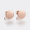 Ion Plating(IP) 304 Stainless Steel Stud Earring Findings STAS-K184-02-02RG-1