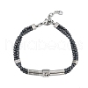 Synthetic Non-magnetic Hematite Beaded Bracelets BJEW-S156-03EB-B-1