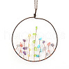 Chakra Natural Mixed Stone Chip Copper Wire Wrapped Big Pendants HJEW-K046-01R-1