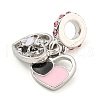 Rack Plating Alloy Enamel Heart European Dangle Charms FIND-B034-10P-2