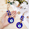 DICOSMETIC 2Pcs Glass Turkey Evil Eye Car Hanging Decorations HJEW-DC0001-14-3