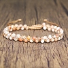Dyed Natural Imperial Jasper Round Beaded Braided Bead Bracelets WGA4FF5-09-1