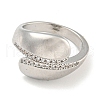 Rack Plating Brass Micro Pave Cubic Zirconia Teardrop Open Cuff Rings for Women RJEW-I104-06P-2
