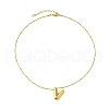 Ion Plating(IP) Initial Letter 304 Stainless Steel Pendant Necklaces NJEW-R265-05G-V-2
