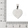 304 Stainless Steel Heart Pendants STAS-R162-01P-04-3