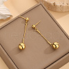 Fashionable 304 Stainless Steel Round Dangle Stud Earrings FS-WG82355-03-1